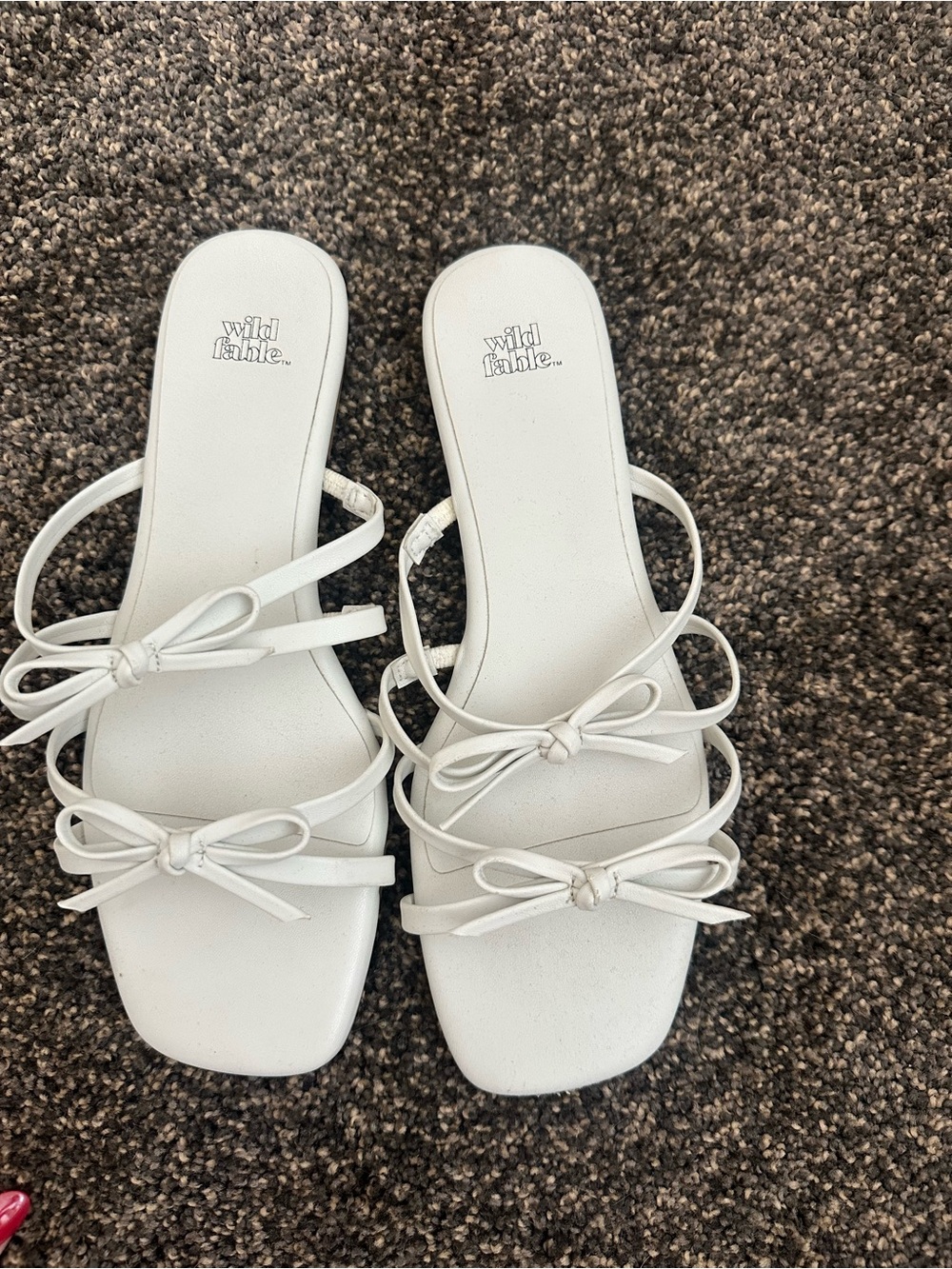wild fable White Bow-Accent Strappy Slide Mules